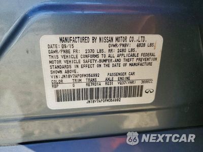Zdjęcie 12 z 12 samochodu: 2015 INFINITI Q50 PREMIUM VIN:JN1BV7AP0FM354992 - miniatura