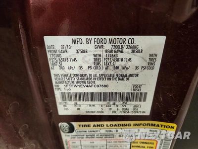 Zdjęcie 12 z 12 samochodu: 2010 FORD F150 SUPERCREW VIN:1FTFW1EV4AFC97680 - miniatura