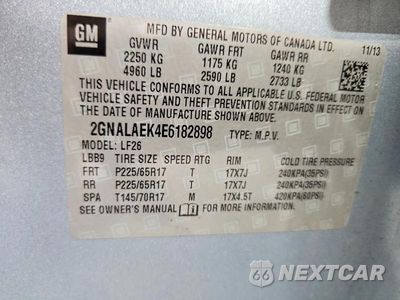 Zdjęcie 13 z 13 samochodu: 2014 CHEVROLET EQUINOX LS VIN:2GNALAEK4E6182898 - miniatura
