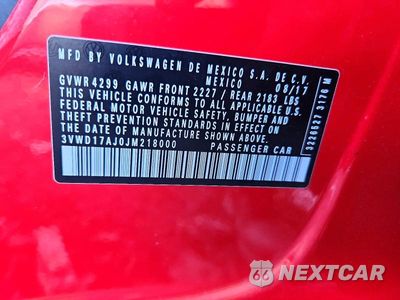 Zdjęcie 12 z 12 samochodu: 2018 VOLKSWAGEN JETTA SPORT VIN:3VWD17AJ0JM218000 - miniatura