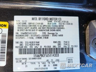 Zdjęcie 12 z 12 samochodu: 2018 FORD MUSTANG GT VIN:1FA6P8CF5J5114333 - miniatura