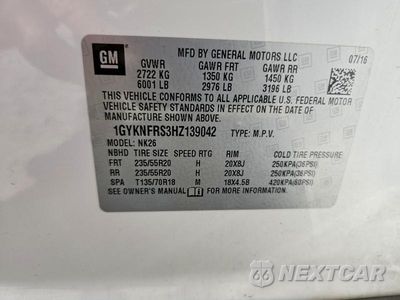 Zdjęcie 13 z 13 samochodu: 2017 CADILLAC XT5 PLATINUM VIN:1GYKNFRS3HZ139042 - miniatura