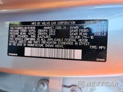 Zdjęcie 14 z 14 samochodu: 2019 VOLVO XC90 T8 INSCRIPTION VIN:YV4BR0CL8K1511616 - miniatura