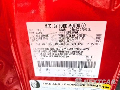 Zdjęcie 12 z 12 samochodu: 2011 FORD F150 SUPERCREW VIN:1FTFW1EF2BFB00760 - miniatura