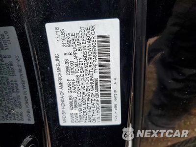 Zdjęcie 12 z 12 samochodu: 2019 HONDA ACCORD LX VIN:1HGCV1F12KA009690 - miniatura