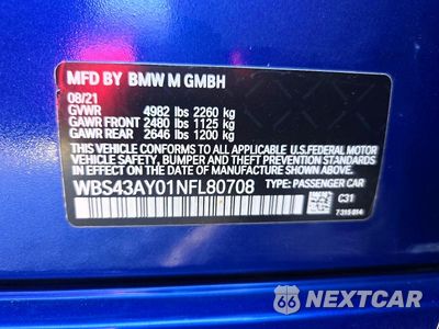 Zdjęcie 12 z 12 samochodu: 2022 BMW M3 COMPETITION VIN:WBS43AY01NFL80708 - miniatura