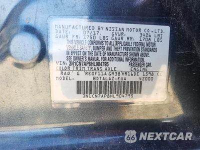 Zdjęcie 12 z 12 samochodu: 2017 NISSAN VERSA 1.6 S PLUS VIN:3N1CN7AP8HL904795 - miniatura