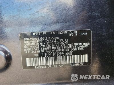 Zdjęcie 12 z 12 samochodu: 2008 SUBARU IMPREZA 2.5I VIN:JF1GE61618H514481 - miniatura