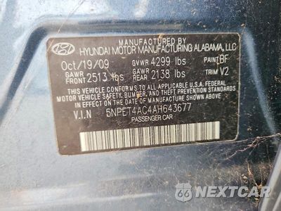 Zdjęcie 12 z 12 samochodu: 2010 HYUNDAI SONATA GLS VIN:5NPET4AC4AH643677 - miniatura