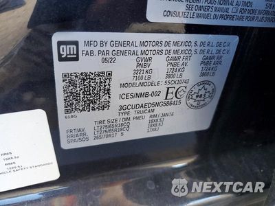 Zdjęcie 12 z 12 samochodu: 2022 CHEVROLET SILVERADO K1500 VIN:3GCUDAED5NG586415 - miniatura