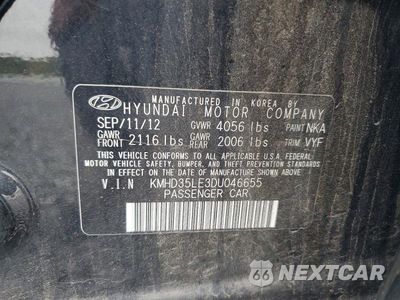 Zdjęcie 12 z 12 samochodu: 2013 HYUNDAI ELANTRA GT BASE VIN:KMHD35LE3DU046655 - miniatura