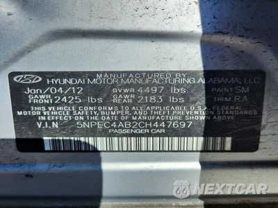 Zdjęcie 12 z 12 samochodu: 2012 HYUNDAI SONATA SE 2.0T VIN:5NPEC4AB2CH447697 - miniatura