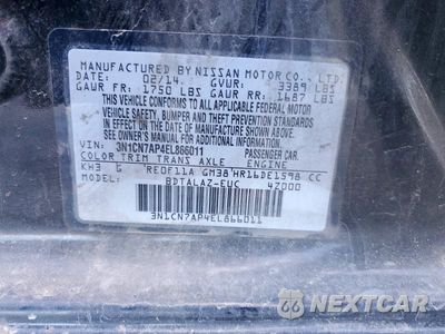 Zdjęcie 13 z 13 samochodu: 2014 NISSAN VERSA 1.6 S PLUS VIN:3N1CN7AP4EL866011 - miniatura