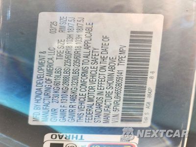 Zdjęcie 14 z 14 samochodu: 2025 HONDA ODYSSEY EXL VIN:5FNRL6H65SB059141 - miniatura