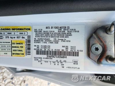 Zdjęcie 12 z 12 samochodu: 2020 FORD FUSION S VIN:3FA6P0G75LR266844 - miniatura