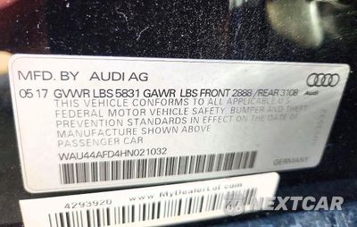 Zdjęcie 13 z 13 samochodu: 2017 AUDI A8 L QUATTRO VIN:WAU44AFD4HN021032 - miniatura