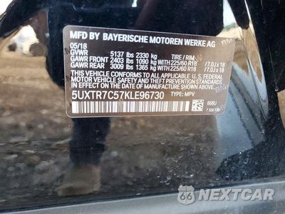 Zdjęcie 13 z 13 samochodu: 2019 BMW X3 SDRIVE30I VIN:5UXTR7C57KLE96730 - miniatura