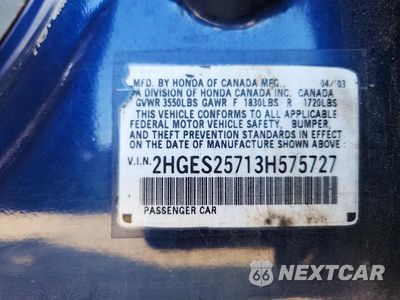 Zdjęcie 13 z 13 samochodu: 2003 HONDA CIVIC EX VIN:2HGES25713H575727 - miniatura
