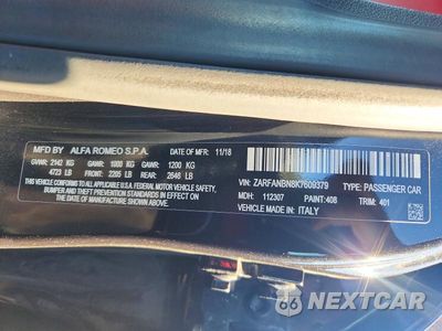 Zdjęcie 13 z 13 samochodu: 2019 ALFA ROMEO GIULIA TI VIN:ZARFANBN8K7609379 - miniatura