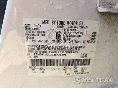 Zdjęcie 14 z 14 samochodu: 2012 FORD EDGE LIMITED VIN:2FMDK3KC3CBA36106 - miniatura