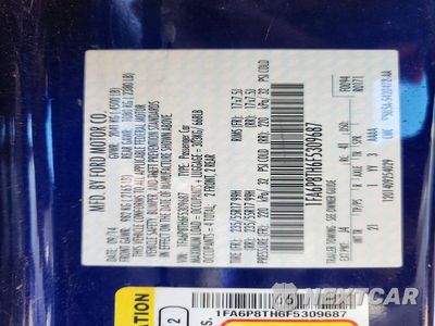 Zdjęcie 12 z 12 samochodu: 2015 FORD MUSTANG VIN:1FA6P8TH6F5309687 - miniatura