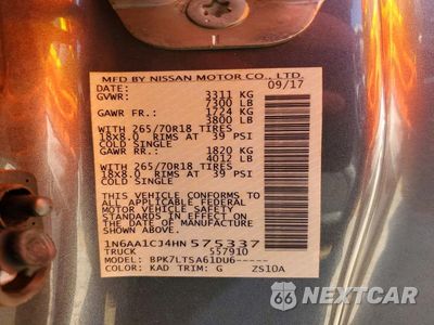 Zdjęcie 12 z 12 samochodu: 2017 NISSAN TITAN S VIN:1N6AA1CJ4HN575337 - miniatura