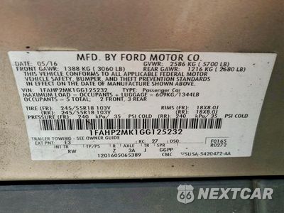 Zdjęcie 12 z 12 samochodu: 2016 FORD TAURUS POLICE INTERCEPTOR VIN:1FAHP2MK1GG125232 - miniatura