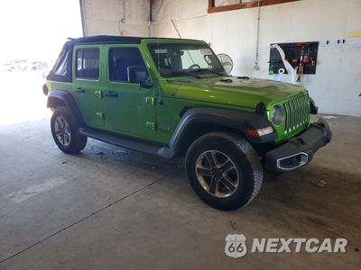 Czwarte zdjęcie samochodu z boku: 2018 JEEP WRANGLER UNLIMITED SAHARA VIN:1C4HJXENXJW308319 - miniatura