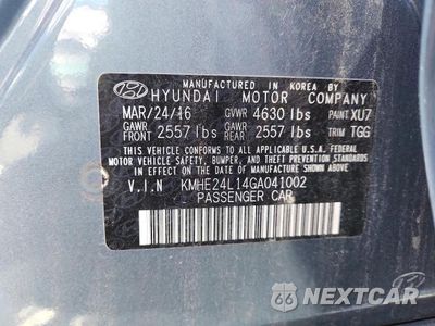 Zdjęcie 13 z 13 samochodu: 2016 HYUNDAI SONATA HYBRID SE VIN:KMHE24L14GA041002 - miniatura