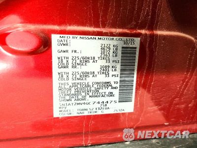Zdjęcie 13 z 13 samochodu: 2016 NISSAN ROGUE SL VIN:5N1AT2MV4GC744475 - miniatura