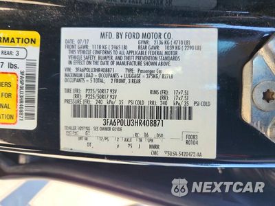 Zdjęcie 12 z 12 samochodu: 2017 FORD FUSION SE HYBRID VIN:3FA6P0LU3HR408871 - miniatura