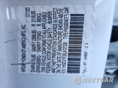 Zdjęcie 13 z 13 samochodu: 2020 HONDA ACCORD SPORT VIN:1HGCV1F3XLA107336 - miniatura