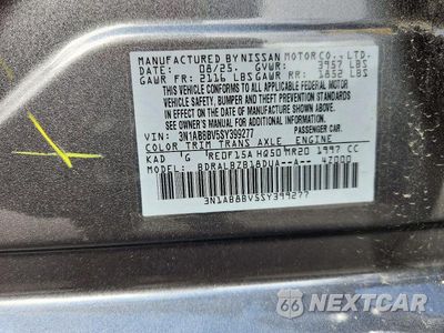 Zdjęcie 12 z 12 samochodu: 2025 NISSAN SENTRA S VIN:3N1AB8BV5SY399277 - miniatura