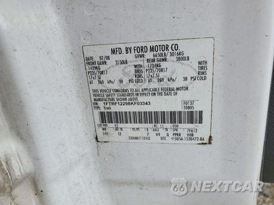 Zdjęcie 12 z 12 samochodu: 2008 FORD F150 VIN:1FTRF12298KF03343 - miniatura
