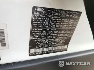 Zdjęcie 13 z 13 samochodu: 2016 LAND ROVER RANGE ROVER HSE VIN:SALGS2PF5GA291641 - miniatura