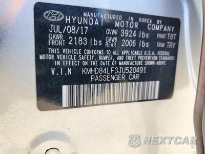 Zdjęcie 13 z 13 samochodu: 2018 HYUNDAI ELANTRA VALUE EDITION VIN:KMHD84LF3JU520491 - miniatura