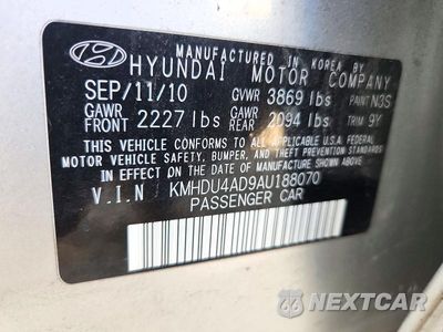 Zdjęcie 12 z 12 samochodu: 2010 HYUNDAI ELANTRA GLS VIN:KMHDU4AD9AU188070 - miniatura