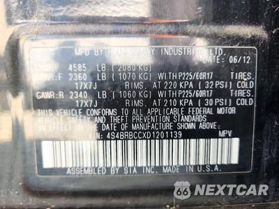 Zdjęcie 12 z 12 samochodu: 2013 SUBARU OUTBACK 2.5I PREMIUM VIN:4S4BRBCCXD1201139 - miniatura