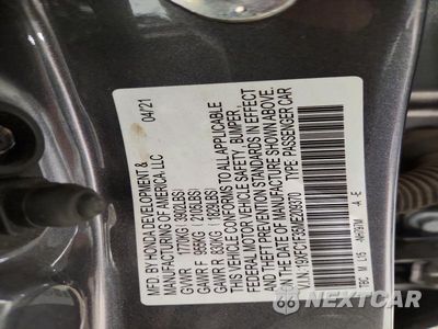 Zdjęcie 12 z 12 samochodu: 2021 HONDA CIVIC EX VIN:19XFC1F35ME209370 - miniatura