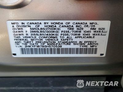 Zdjęcie 14 z 14 samochodu: 2005 HONDA PILOT EXL VIN:2HKYF18785H570539 - miniatura