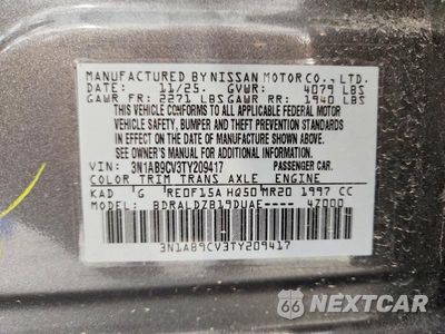 Zdjęcie 13 z 13 samochodu: 2026 NISSAN SENTRA SV VIN:3N1AB9CV3TY209417 - miniatura