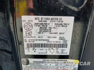 Zdjęcie 12 z 12 samochodu: 2013 FORD F150 SUPERCREW VIN:1FTFW1EF5DFB62902 - miniatura