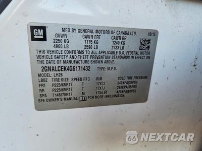 Zdjęcie 13 z 13 samochodu: 2016 CHEVROLET EQUINOX LT VIN:2GNALCEK4G6171432 - miniatura