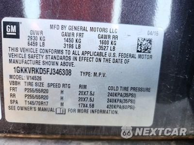 Zdjęcie 14 z 14 samochodu: 2015 GMC ACADIA SLT-1 VIN:1GKKVRKD5FJ346308 - miniatura