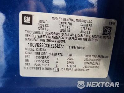 Zdjęcie 12 z 12 samochodu: 2016 CHEVROLET SILVERADO K1500 LT VIN:1GCVKSECXGZ234277 - miniatura