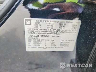 Zdjęcie 13 z 13 samochodu: 2017 CHEVROLET EQUINOX LT VIN:2GNALCEK7H1504947 - miniatura