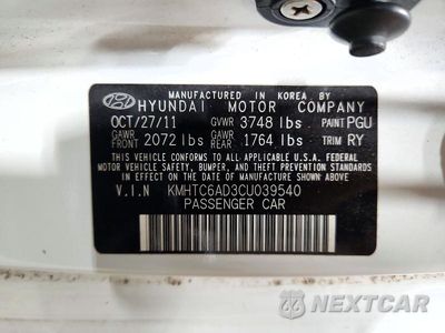 Zdjęcie 12 z 12 samochodu: 2012 HYUNDAI VELOSTER BASE VIN:KMHTC6AD3CU039540 - miniatura