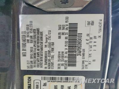 Zdjęcie 13 z 13 samochodu: 2017 FORD FUSION SE VIN:3FA6P0HD3HR341018 - miniatura