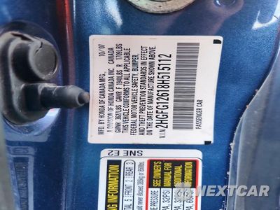 Zdjęcie 12 z 12 samochodu: 2008 HONDA CIVIC LX VIN:2HGFG12618H515112 - miniatura