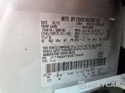 Zdjęcie 12 z 12 samochodu: 2012 FORD F250 SUPER DUTY VIN:1FT7W2AT3CEC50440 - miniatura